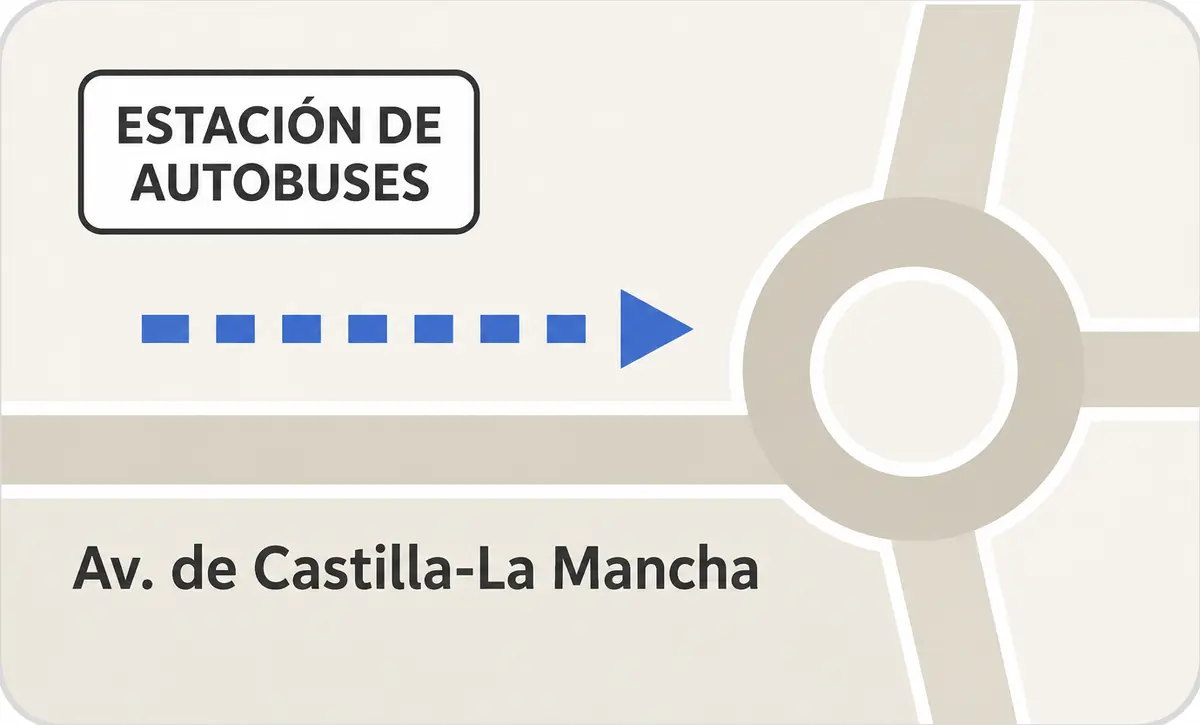Ruta desde la estación de autobuses hacia el remonte